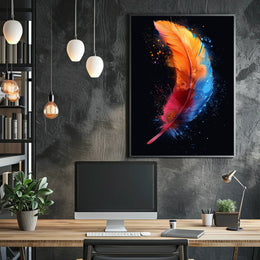 Vibrant Feather Art Poster