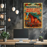 Nashville Music City Mistletoe Poster