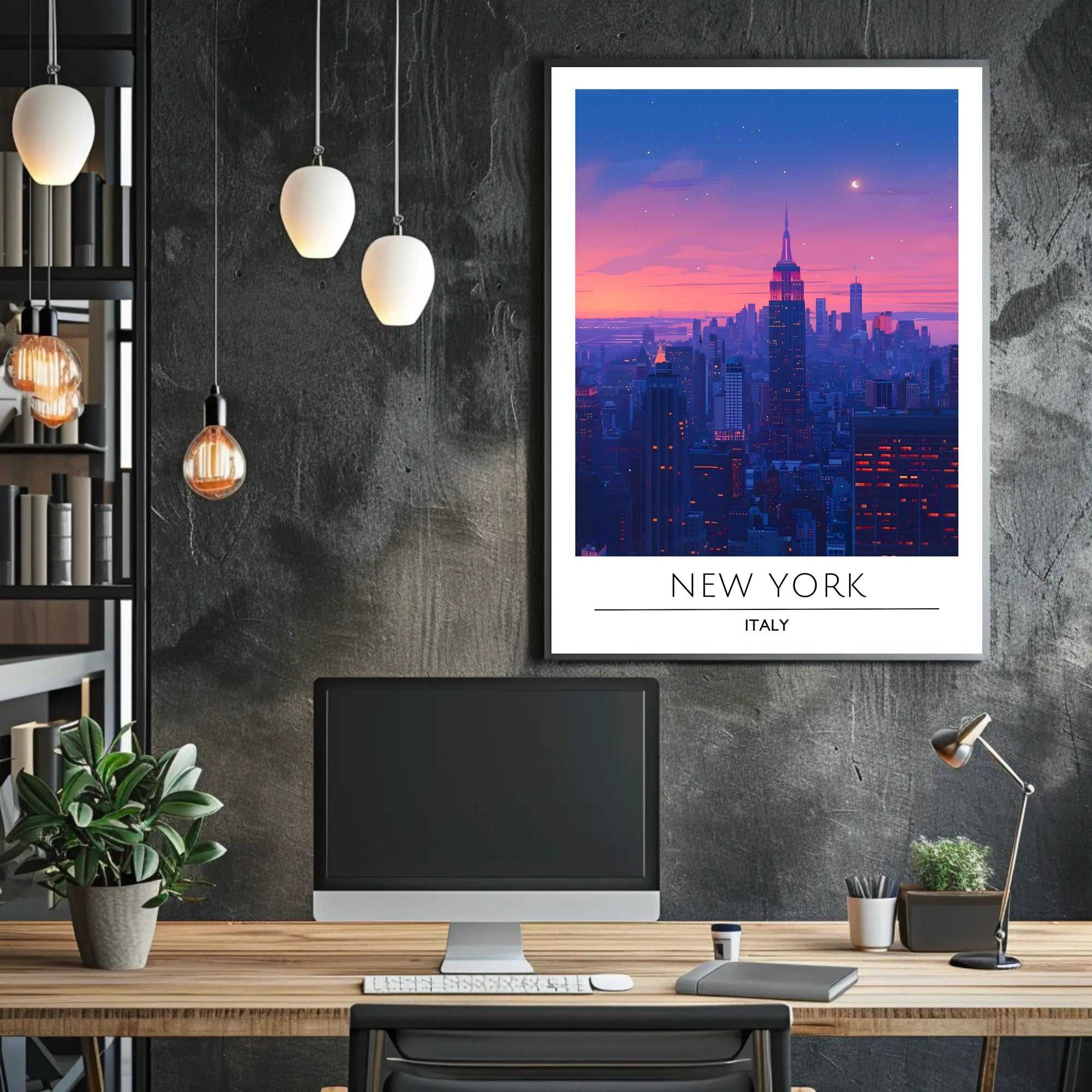 New York City Twilight Skyline Urban or Cityscape Poster