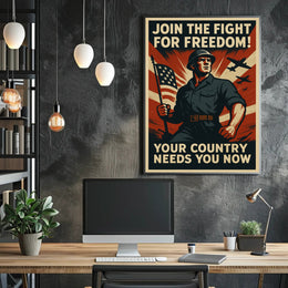 Patriotic Military Recruitment WWII Propaganda Poster PosterGoat