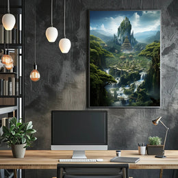 Enchanted Mountain City Poster