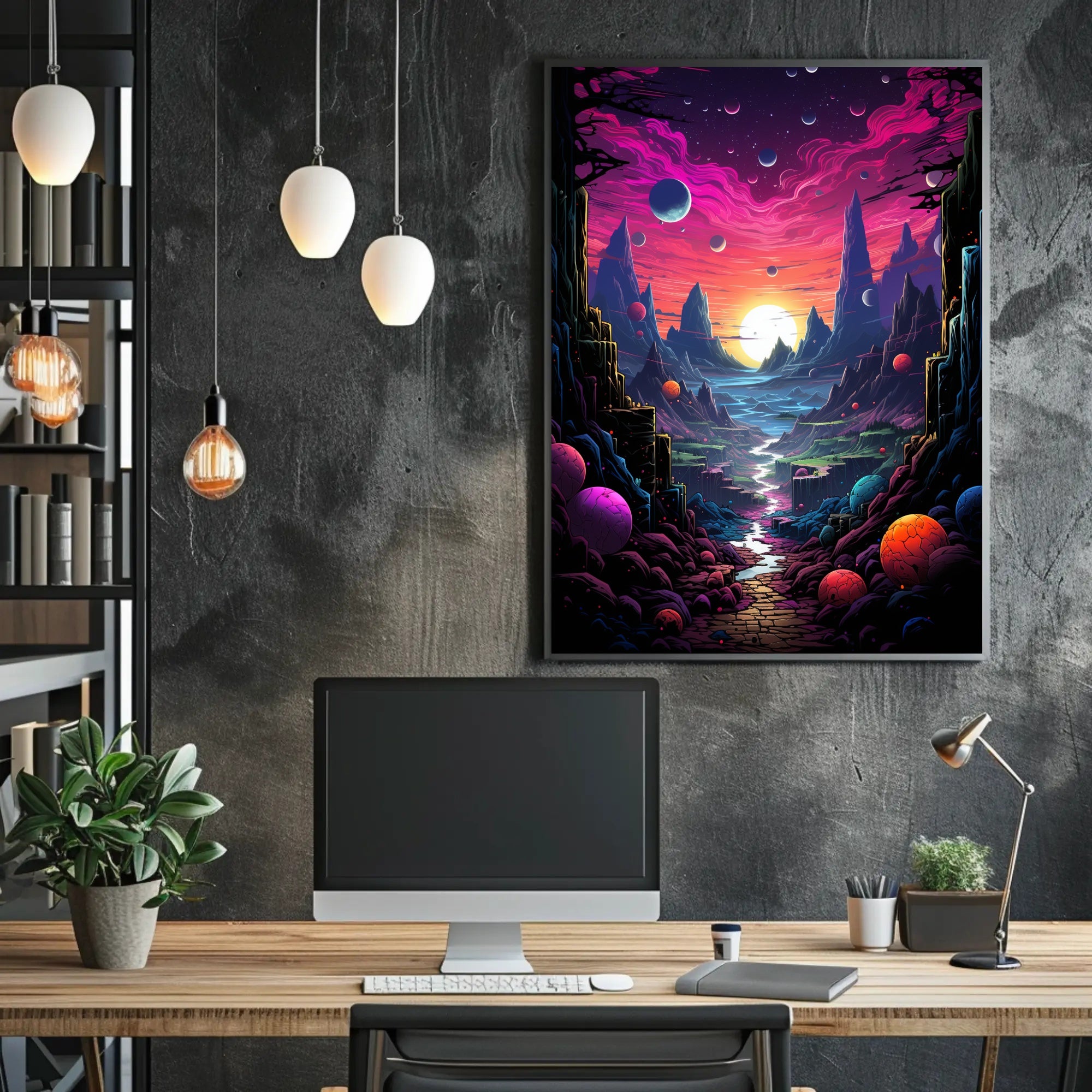 Cosmic Landscape Fantasy Poster PosterGoat