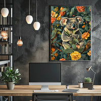 Koala in Bloom Wall Art Print
