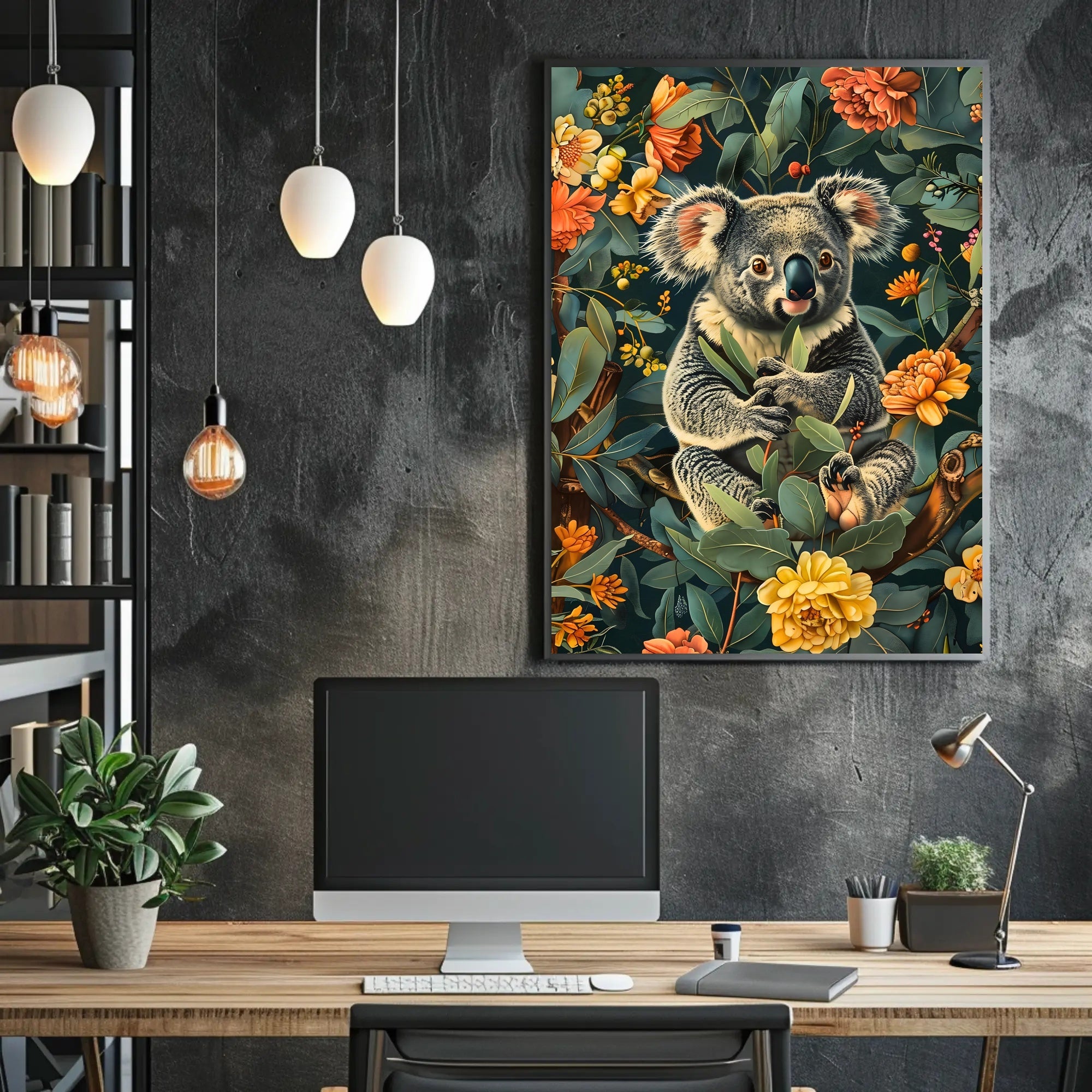 Koala in Bloom Wall Art Print