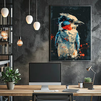 Vibrant Abstract Bird Art Poster for Modern Spaces