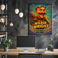 Wilbur Wright Aviation Pioneer Caricature Historical Poster PosterGoat