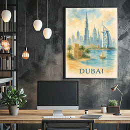 Discover Dubai A Watercolor Skyline Masterpiece