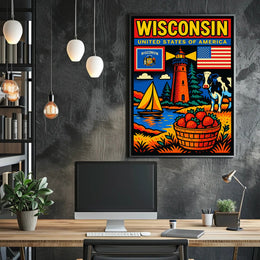 Wisconsin United States of America Poster PosterGoat