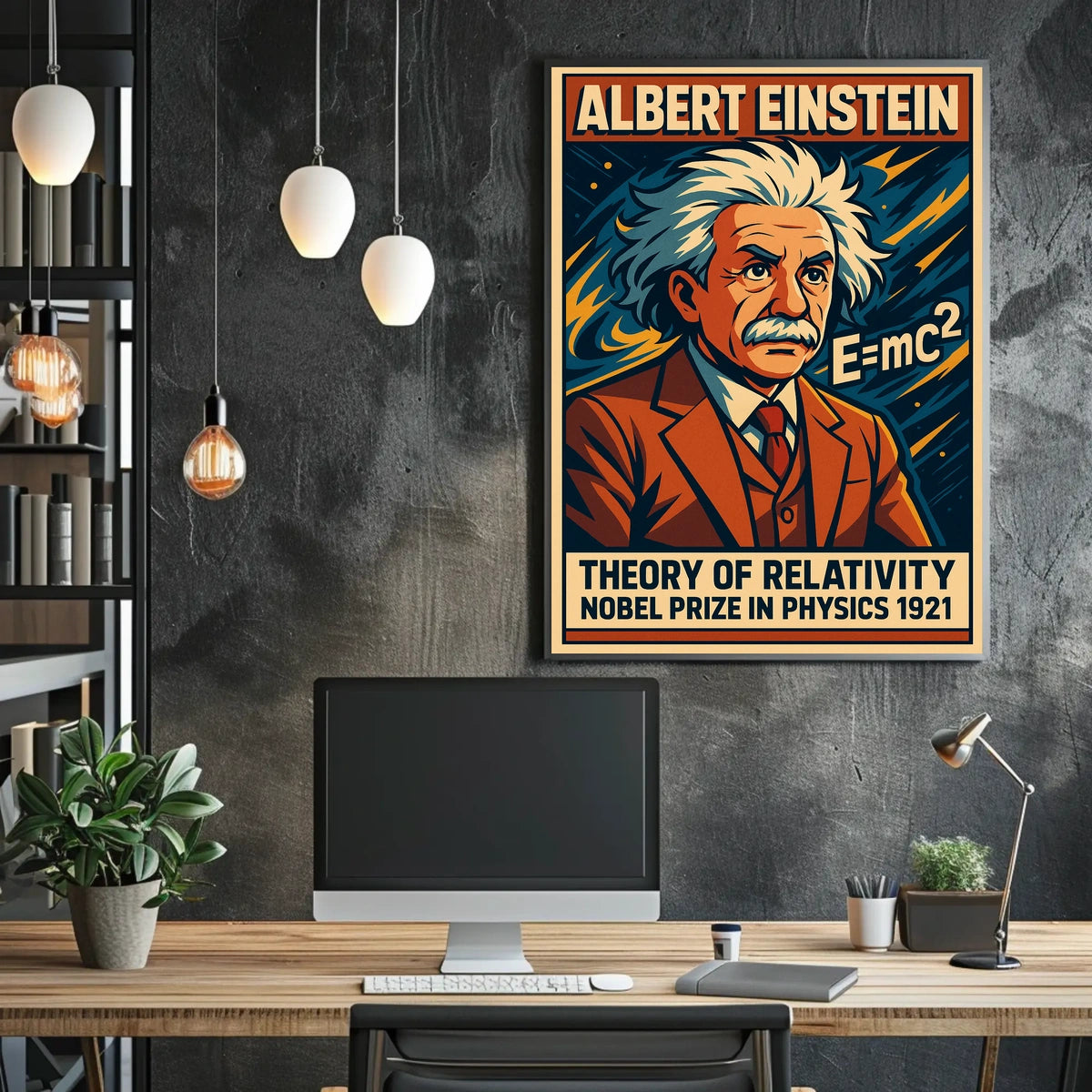 Albert Einstein Relativity Scientific Home Study Poster