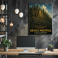 Devils Postpile California Landmark Poster