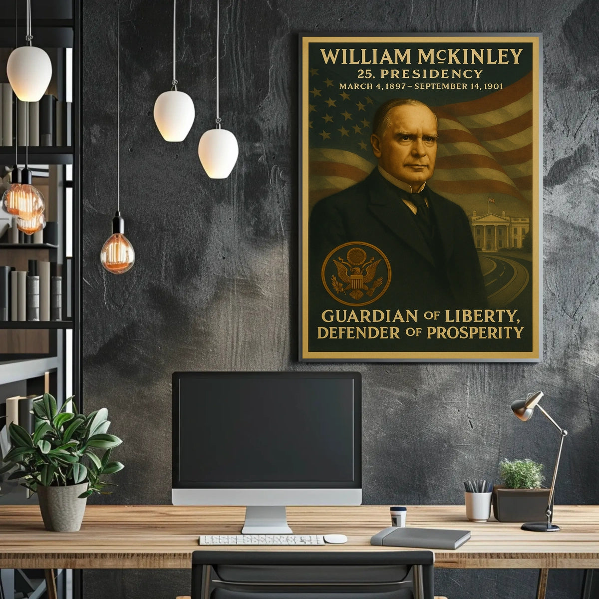William McKinley Presidency Vintage Historical or Presidential Poster