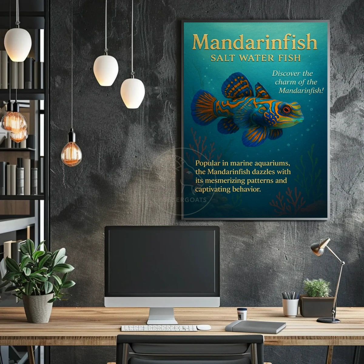 Vivid Mandarinfish Illustration for an Animal Poster