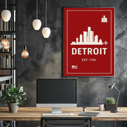 Detroit Skyline Poster PosterGoat