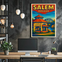 Salem Oregon Riverfront Carousel Poster