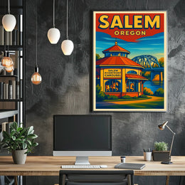 Salem Oregon Riverfront Carousel Poster