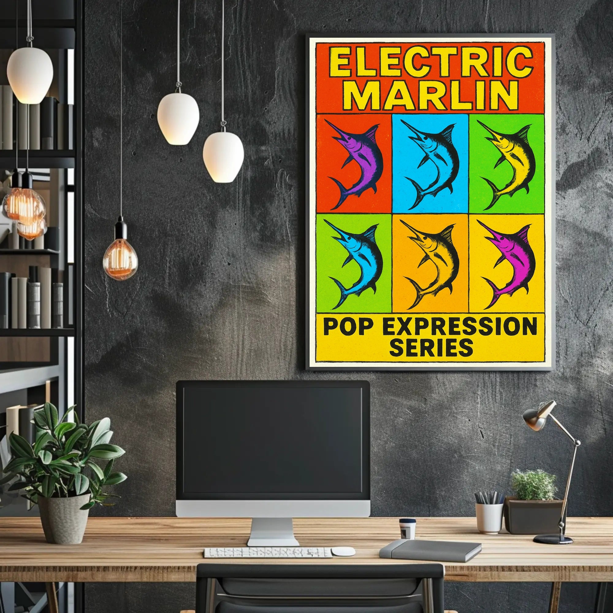 Electric Marlin Pop Expression Series Poster PosterGoat