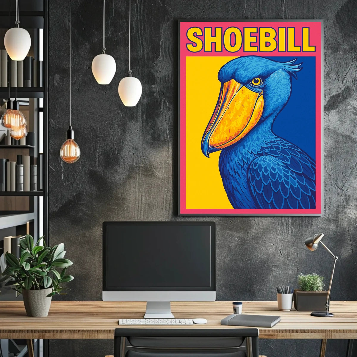 Shoebill Illustration Poster
