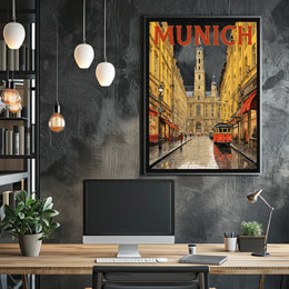 Munich Street Scene Poster
