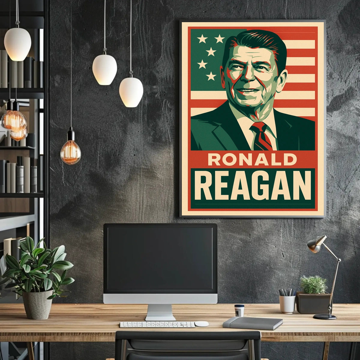 Ronald Reagan Retro Portrait American Nostalgia Poster