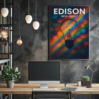 Edison New Jersey Scenic Minimalist Typography Poster