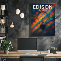 Edison New Jersey Scenic Minimalist Typography Poster