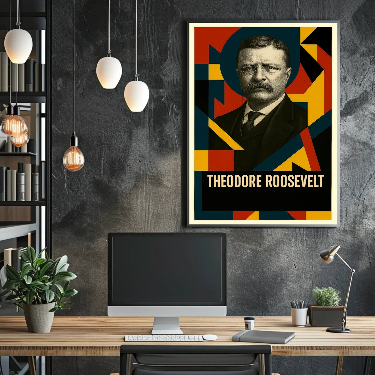 Theodore Roosevelt 26th President of the United States Abstract Pop Poster
