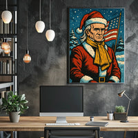 Santa Claus In Patriotic Winter Poster