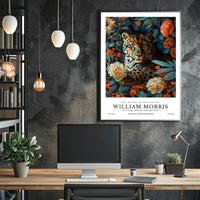 Leopard in Floral Elegance: Artistic Poster