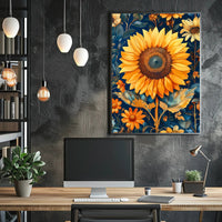 Sunflower Splendor: Bold and Lively Artistic Poster