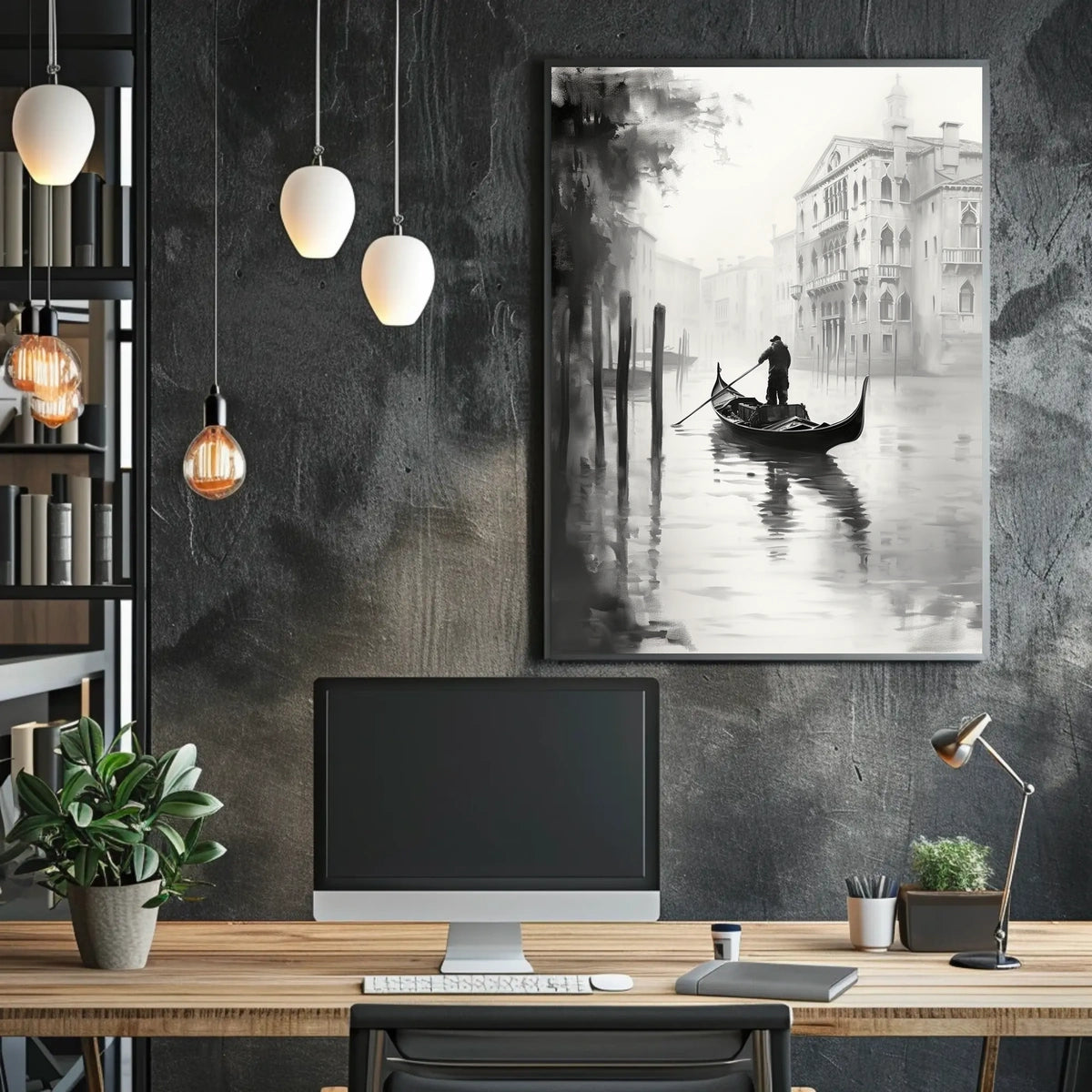 Venice Gondola Serenity in Classic Travel Poster