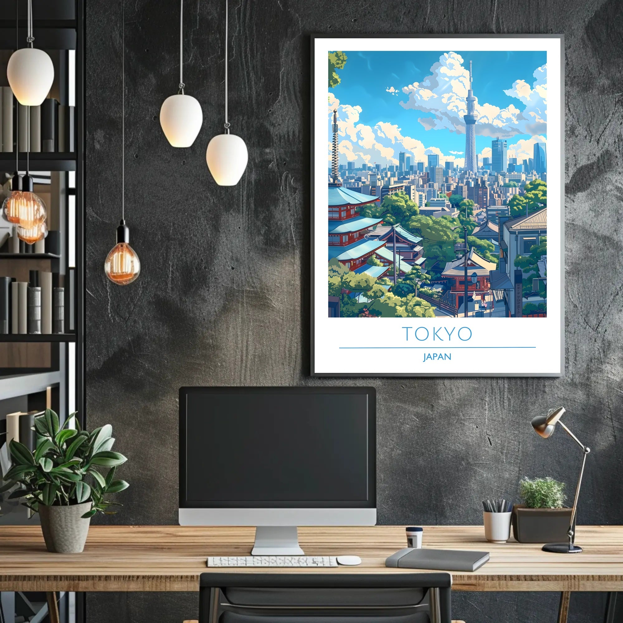 Tokyo's Dynamic Skyline in Vibrant Urban Cityscape Poster