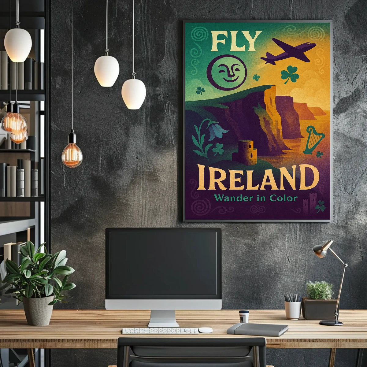 Fly To Ireland Wander In Color Poster