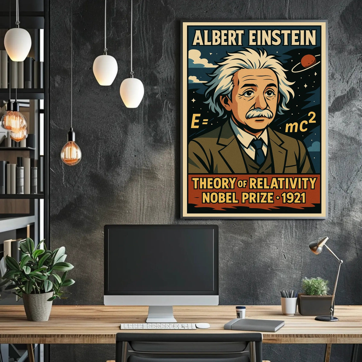 EinsteinRelativityCosmology TheoryOfTime SpacetimeConcept Physics Poster