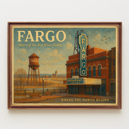 Fargo Travel Poster Where The North Begins