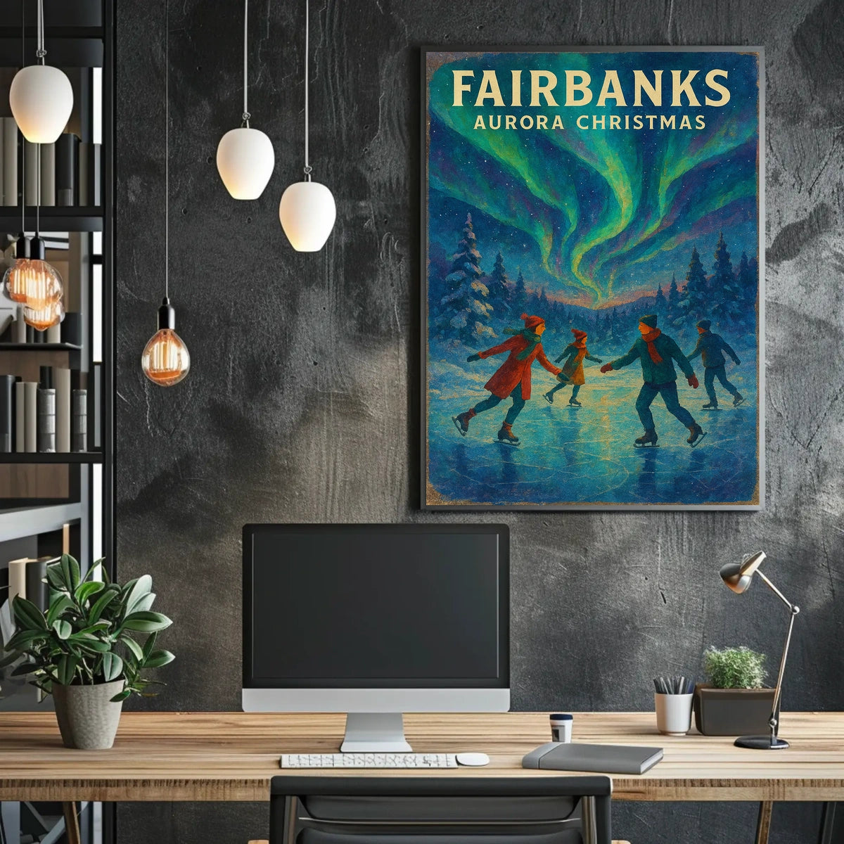 Fairbanks Aurora Christmas Poster
