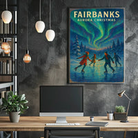 Fairbanks Aurora Christmas Poster
