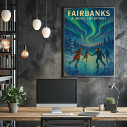 Fairbanks Aurora Christmas Poster