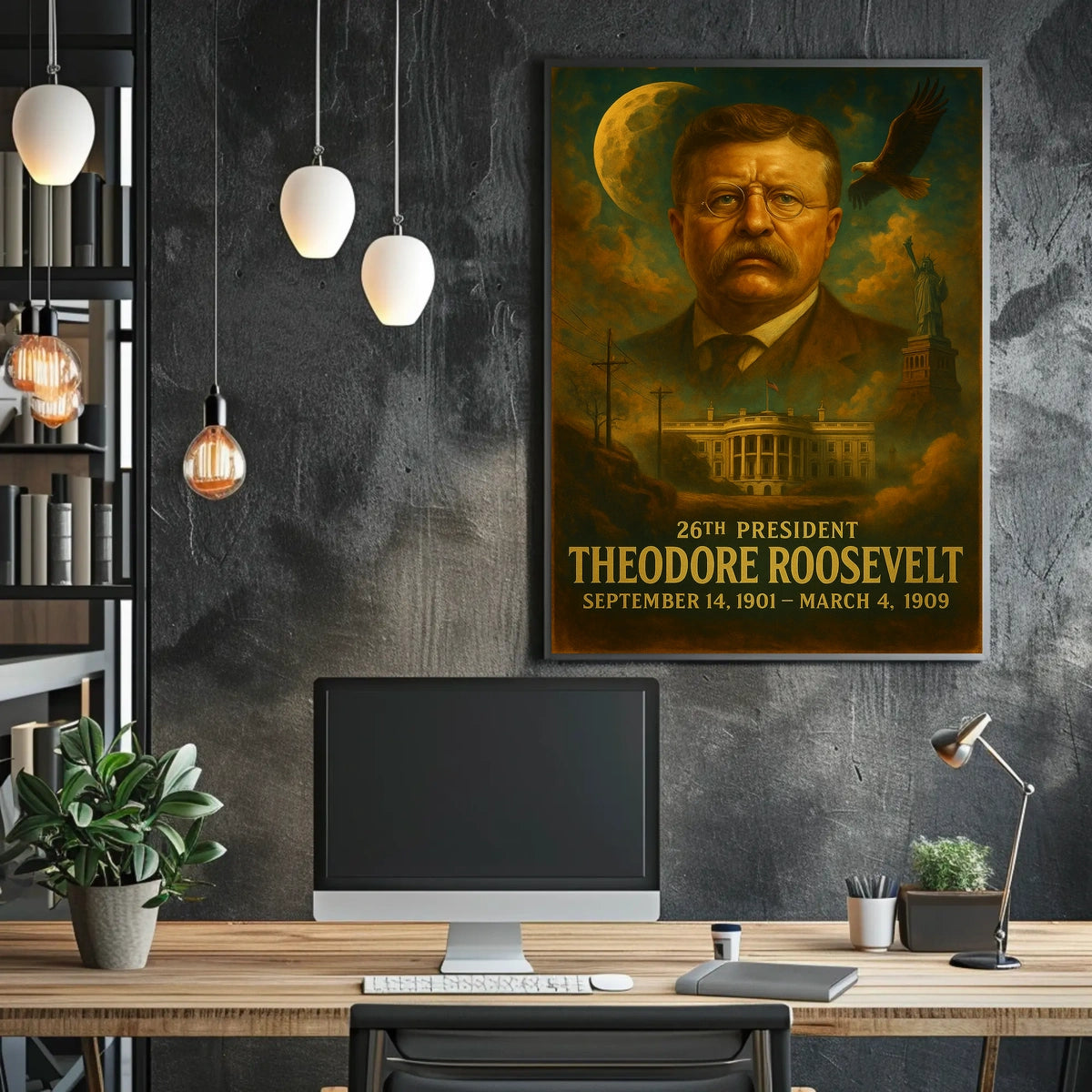 Theodore Roosevelt Neoclassical Realism Patriotic Poster