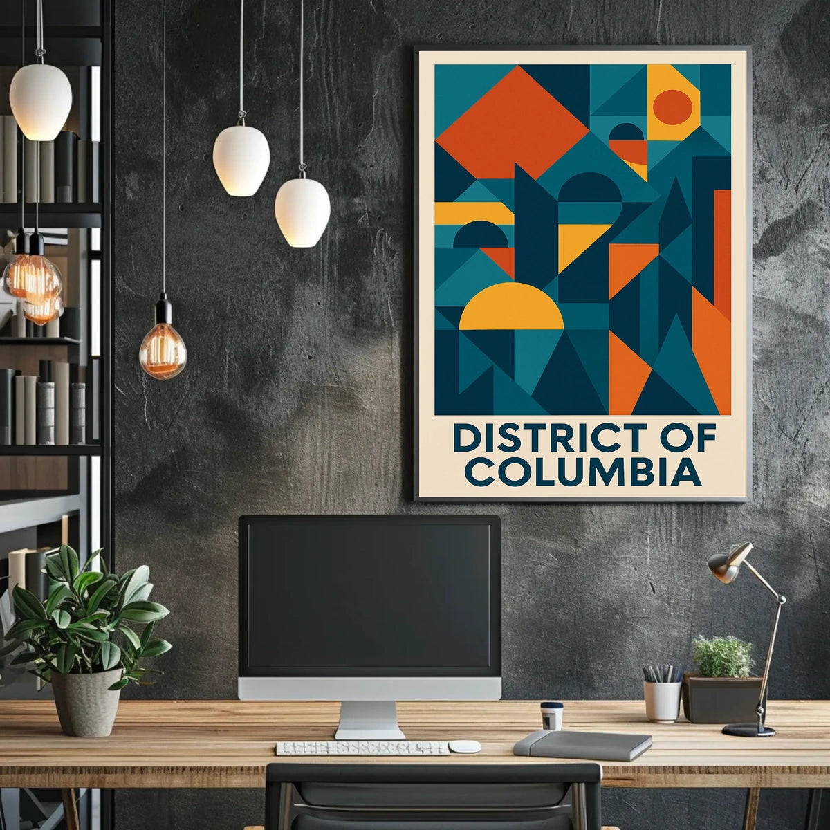 District Of Columbia Geometric Art Poster