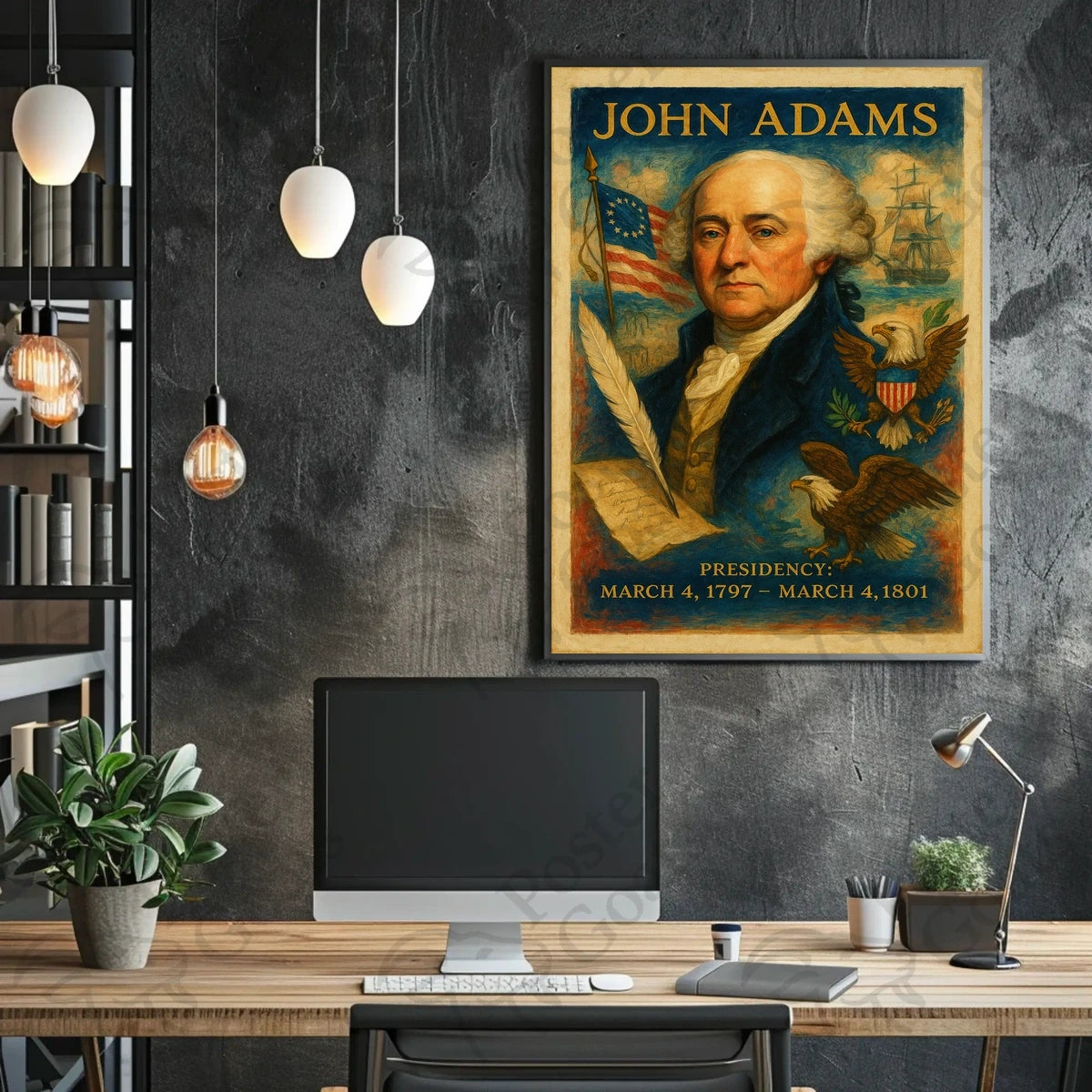 John Adams Historic Patriotic Art Historical or Presidential Poster