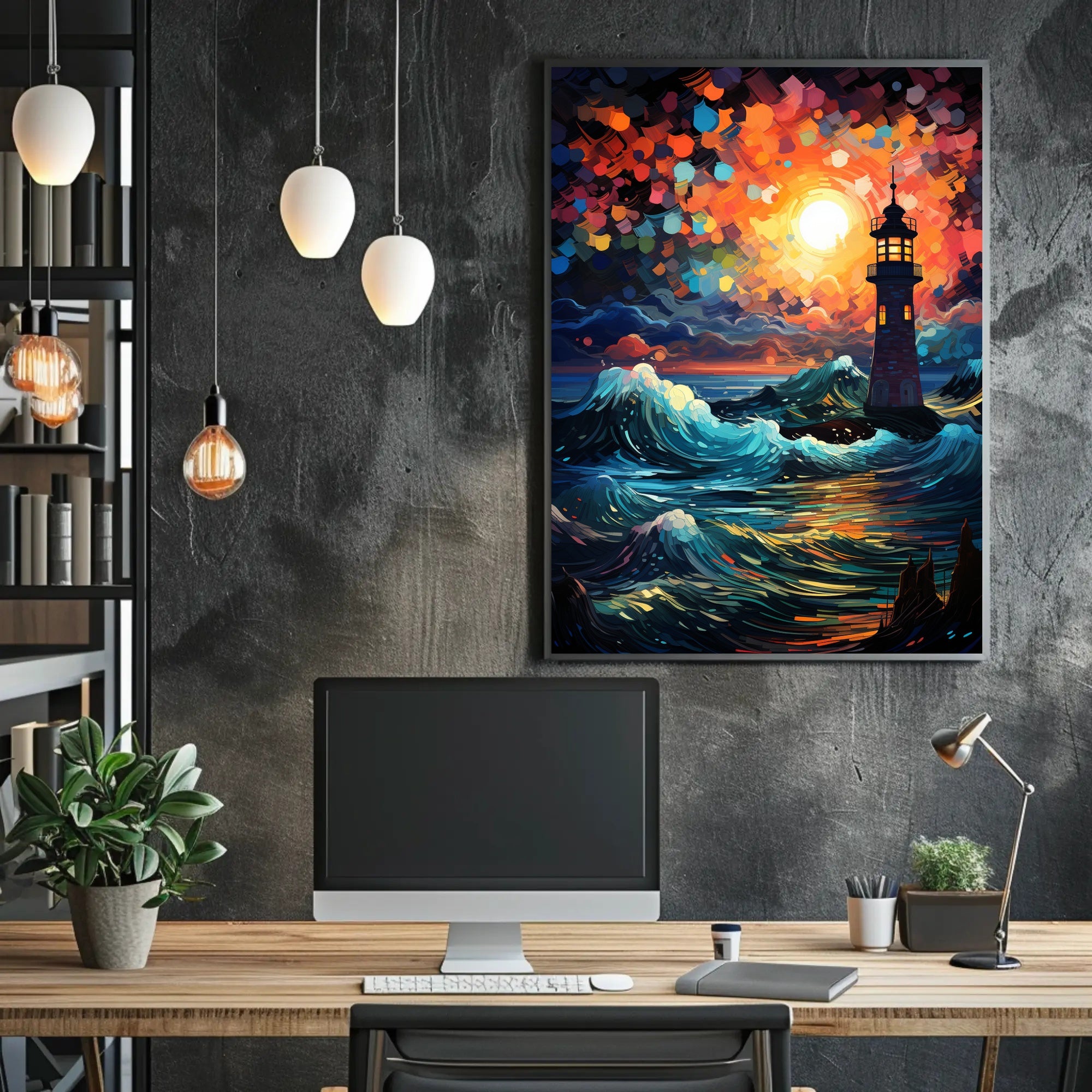 Lighthouse At Dusk Poster