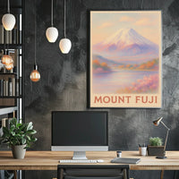 Mount Fuji Tranquil Landscape Abstract Poster
