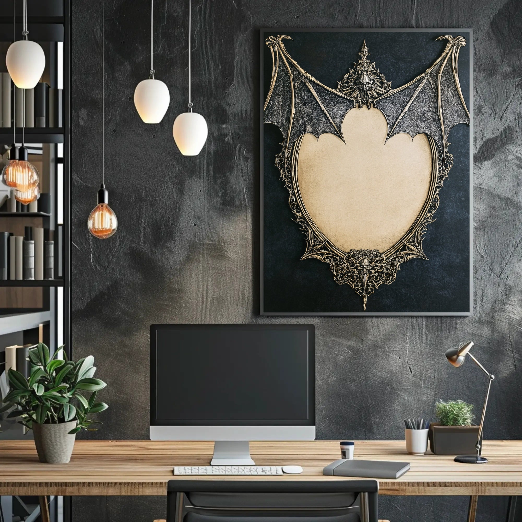 Gothic Bat Frame Poster