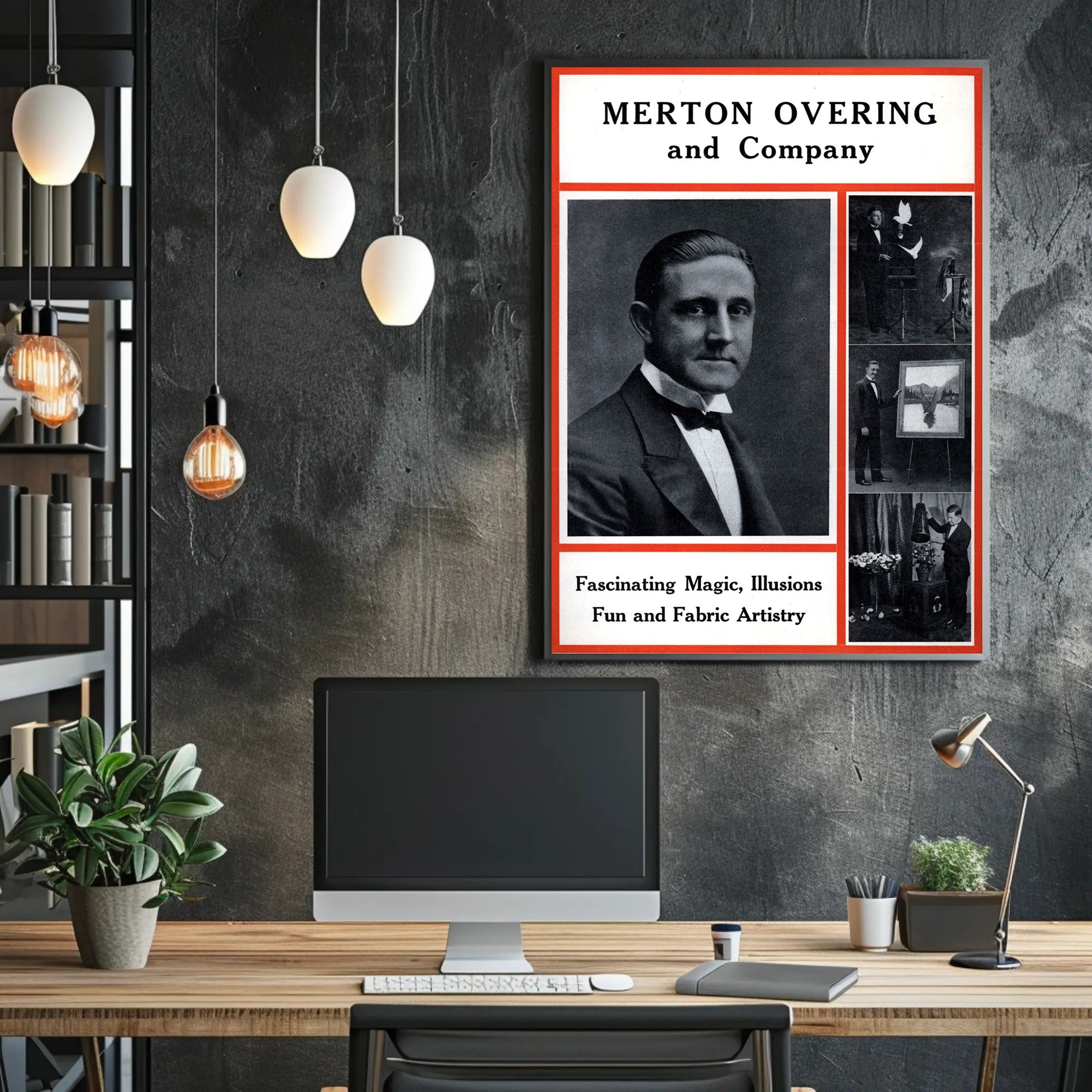 Merton Overing Magic Illusions Early 20th Century Artistic Poster