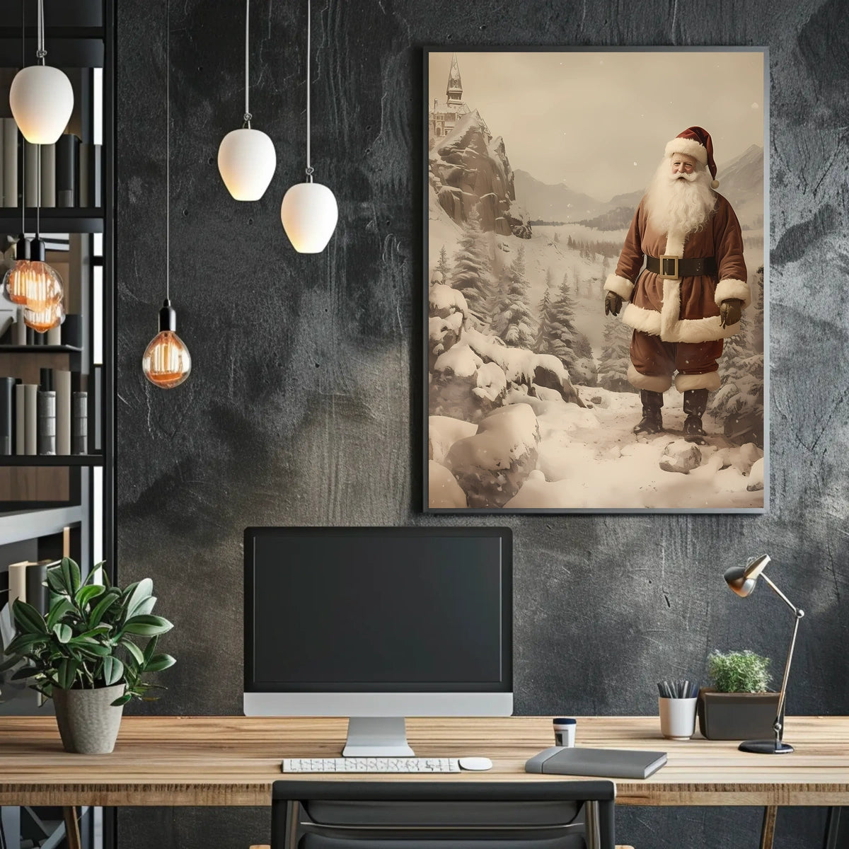 Winter Wonderland With Santa Poster
