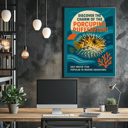 Discover the Charm of the Porcupine Pufferfish Poster
