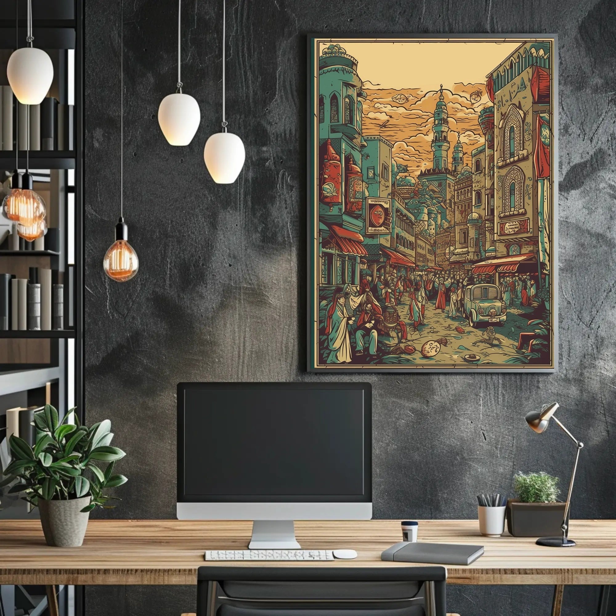 Vibrant Bazaar Street Poster