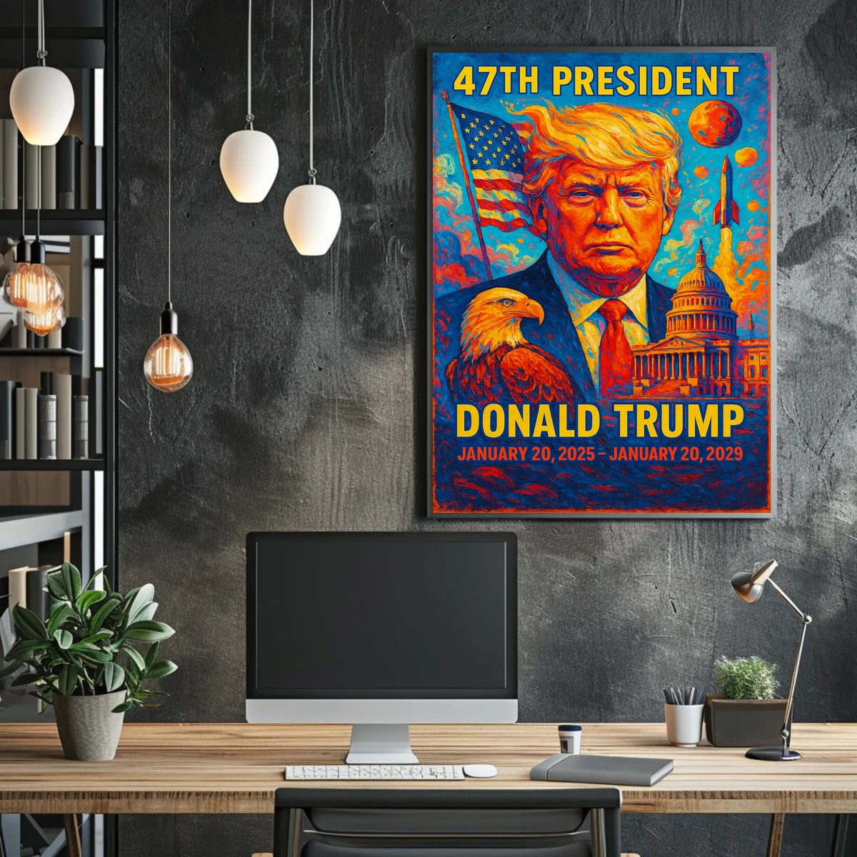 Donald Trump Torchbearer Liberty Patriotic Icon Pop Art Vibrant Leadership Poster