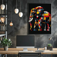 Colorful Geometric Elephant Poster