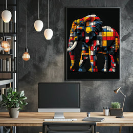 Colorful Geometric Elephant Poster
